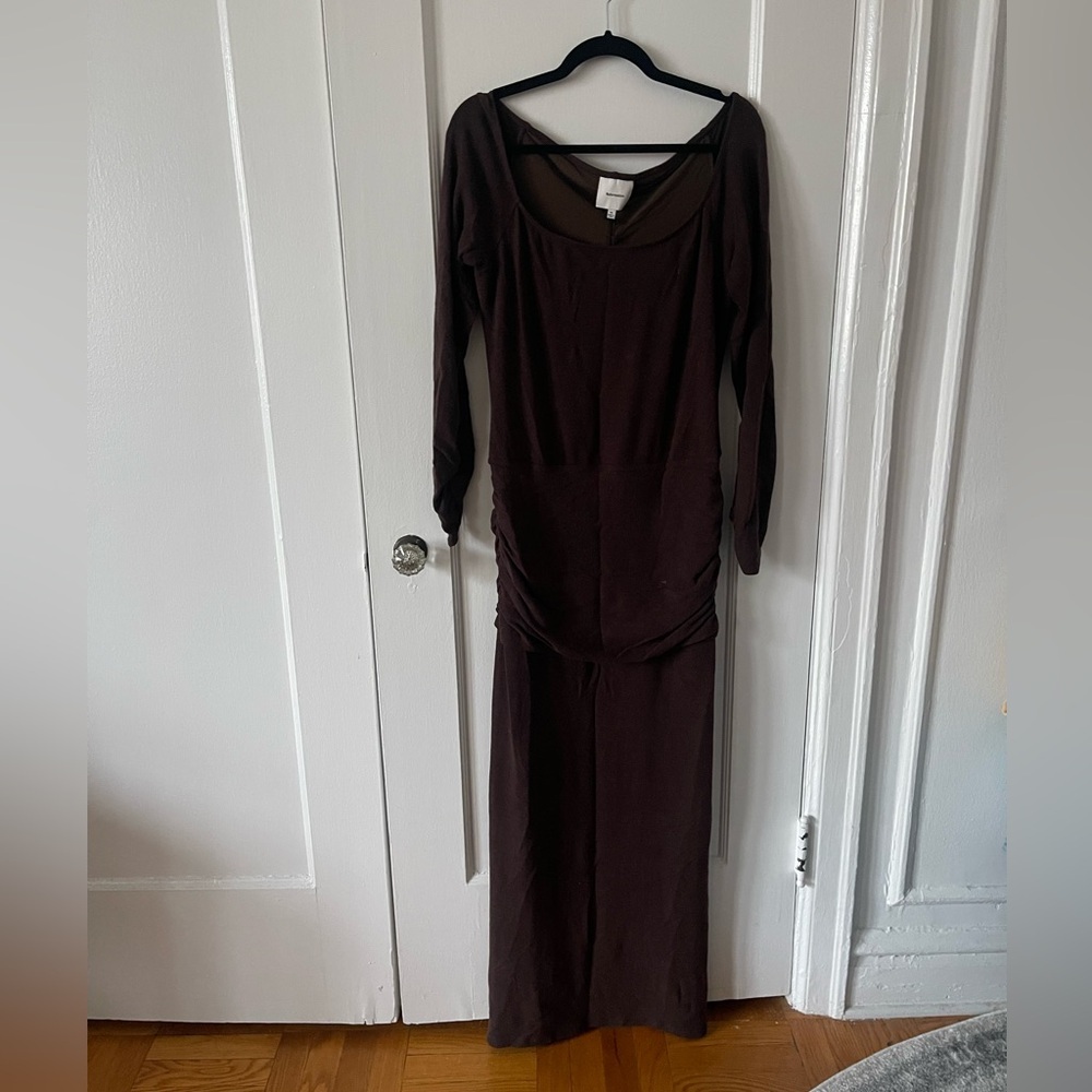 Reformation Abbott Knit Dress Mole Long Sleeve Maxi Dress - Picture 5 of 12